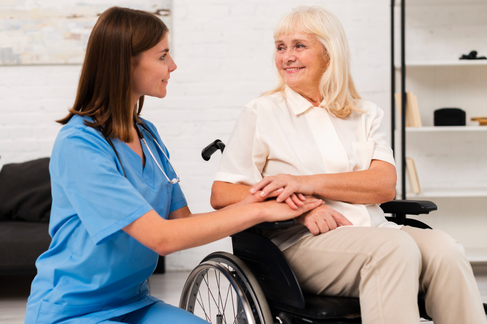 Geriatric physiotherapy session