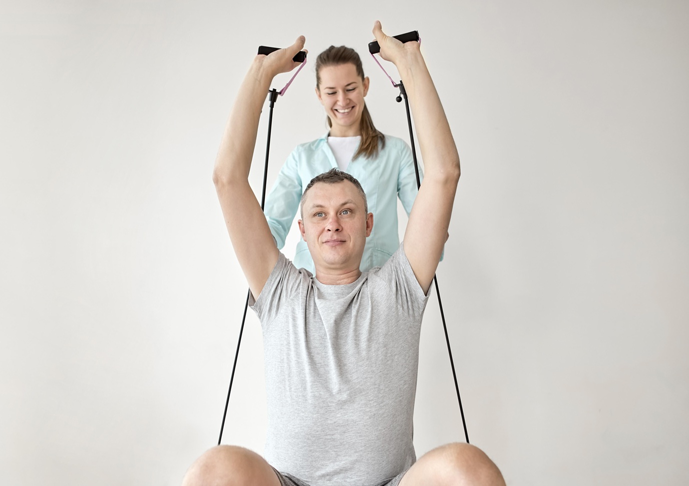 Physiotherapist working with patient